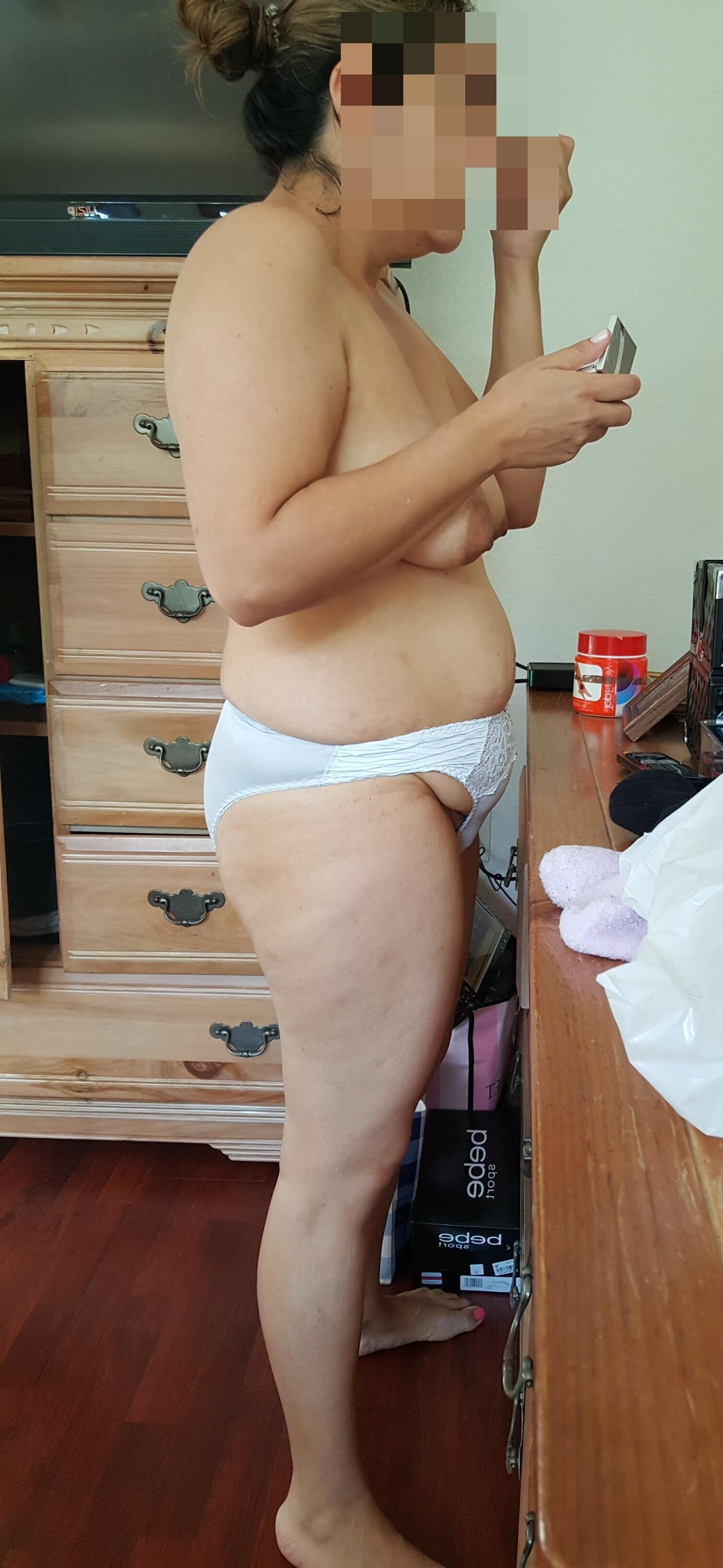 Panty y sujetador Coño peludo Mamá