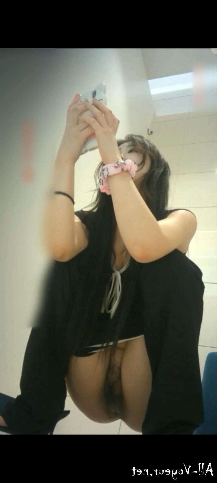  Bathroom Shot Panoramic front shot of a young lady pee 