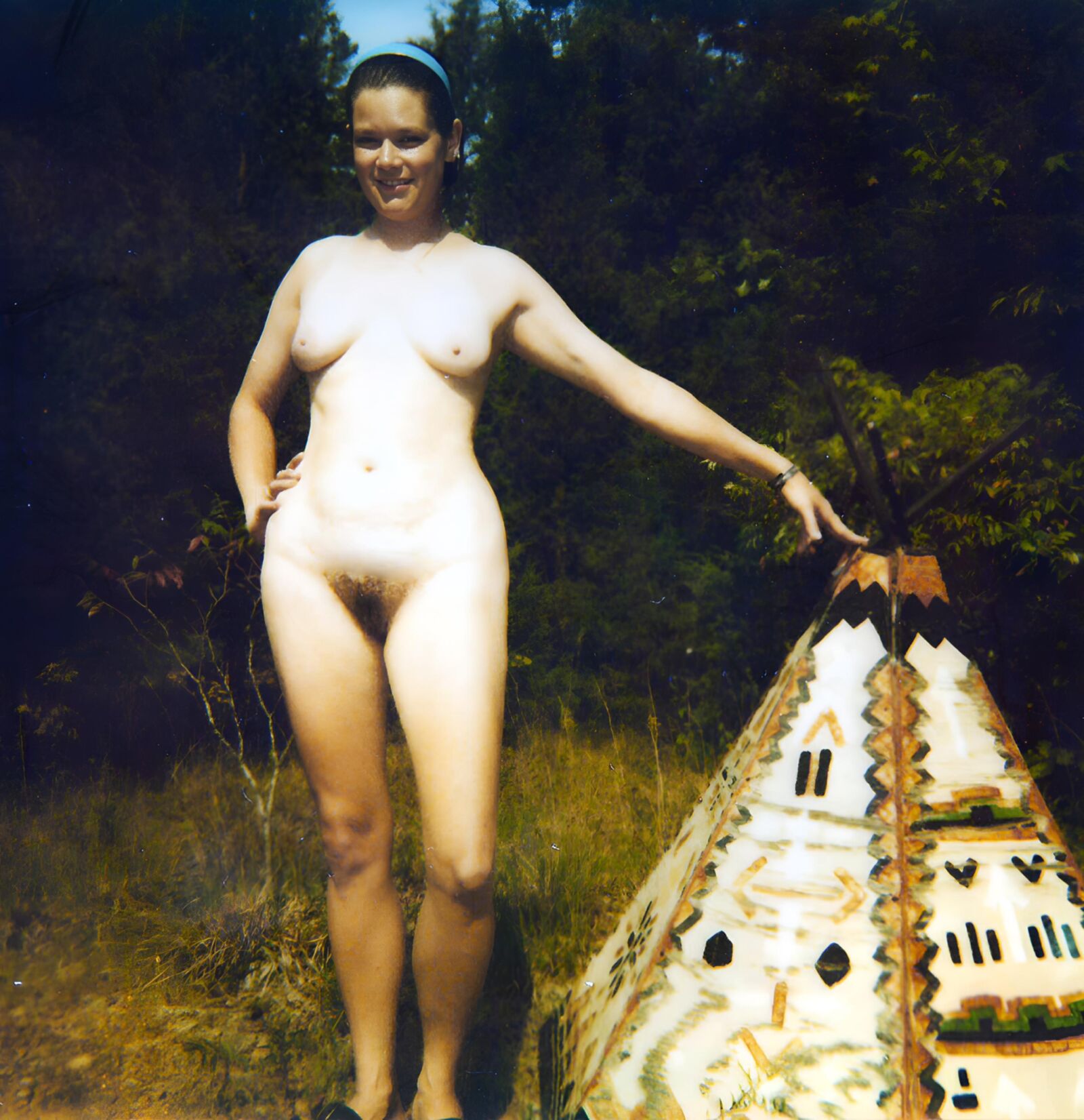 Mi esposa Barbara en el bosque, parte de Polaroid