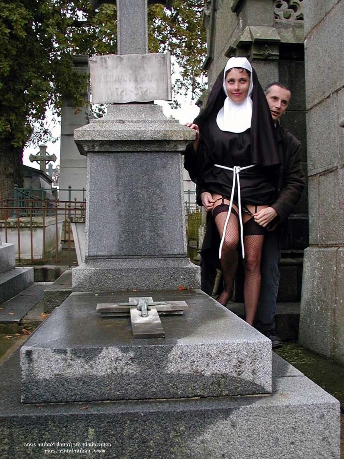French Nadine Sexy French Exhibitionist Cemetery Nun