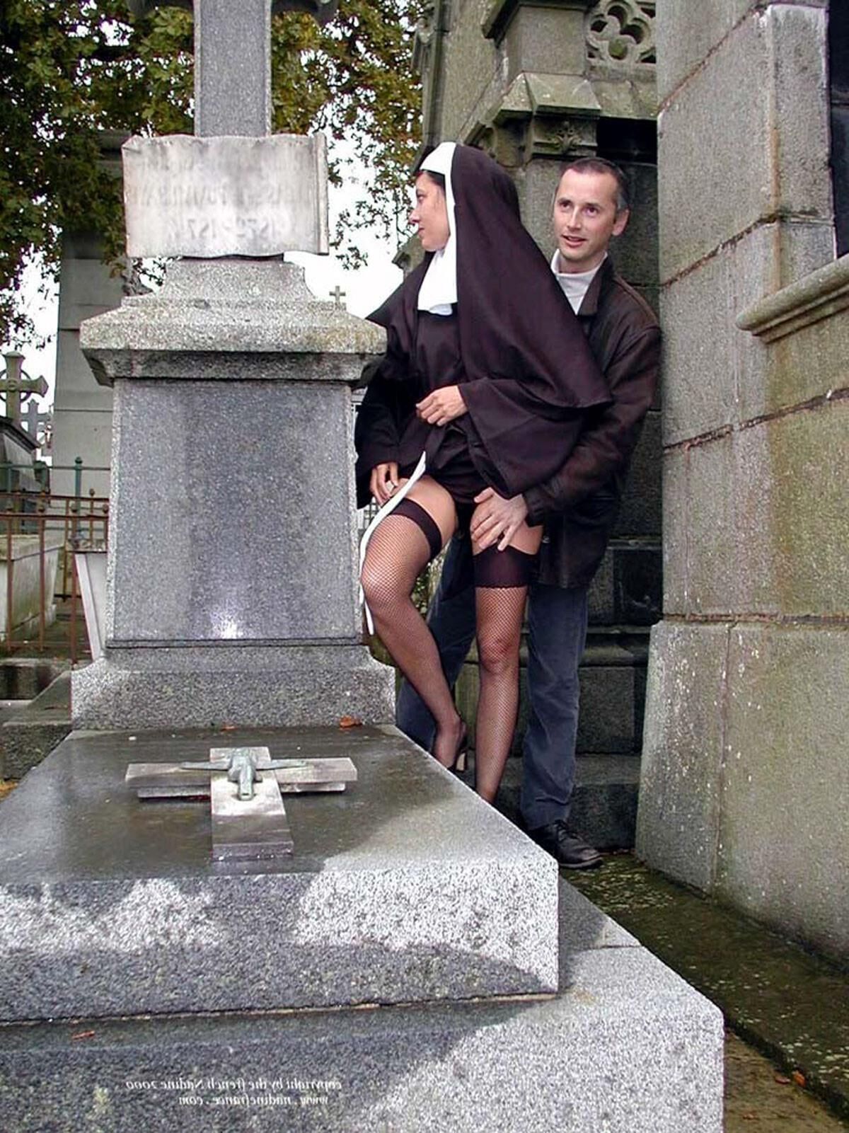 French Nadine Sexy French Exhibitionist Cemetery Nun