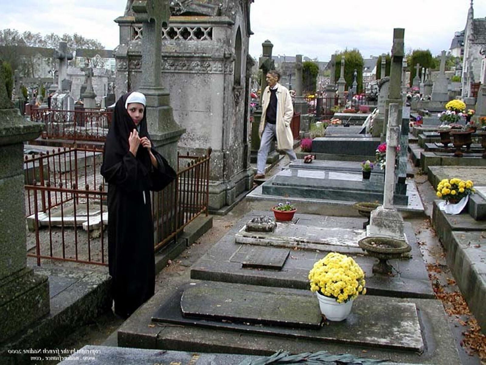 French Nadine Sexy French Exhibitionist Cemetery Nun