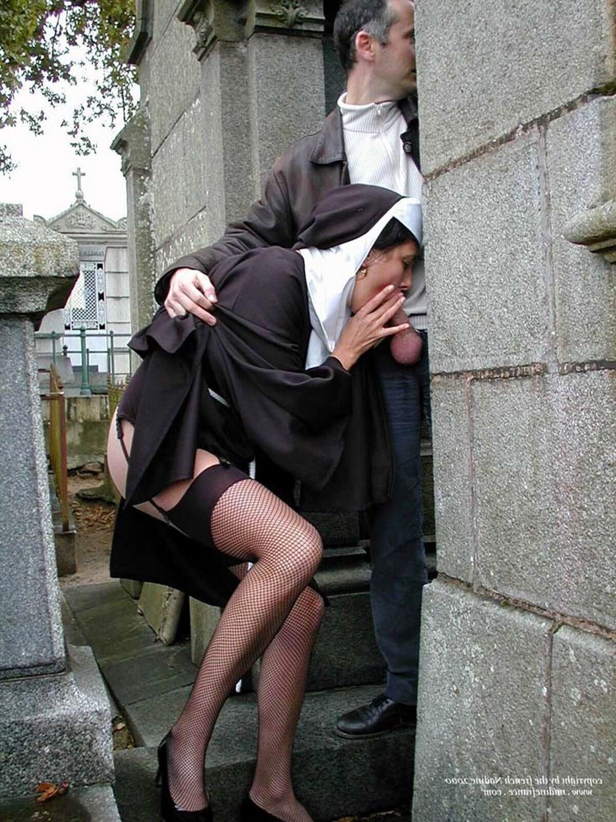 French Nadine Sexy French Exhibitionist Cemetery Nun