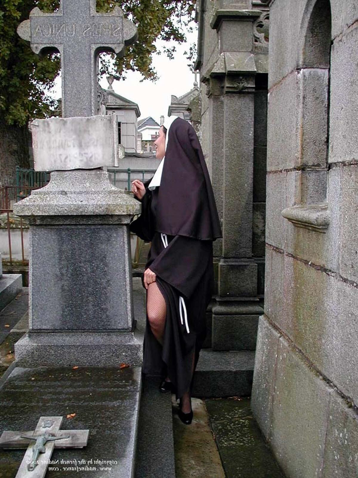 French Nadine Sexy French Exhibitionist Cemetery Nun