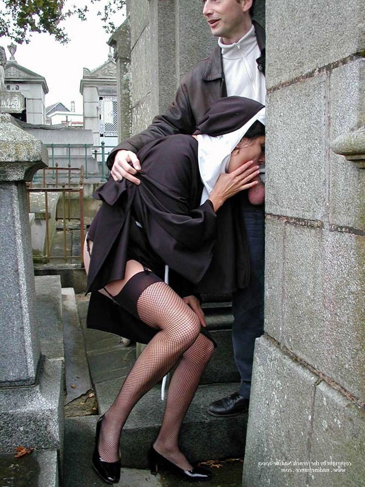 French Nadine Sexy French Exhibitionist Cemetery Nun