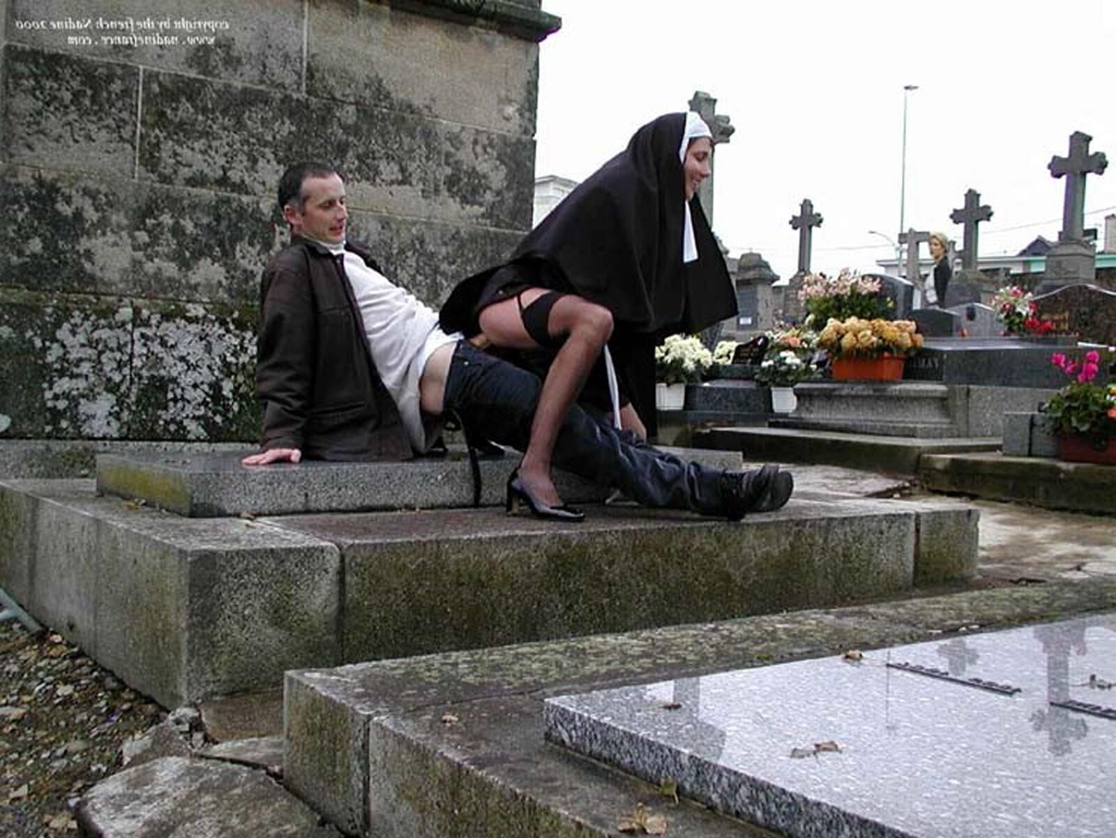 French Nadine Sexy French Exhibitionist Cemetery Nun