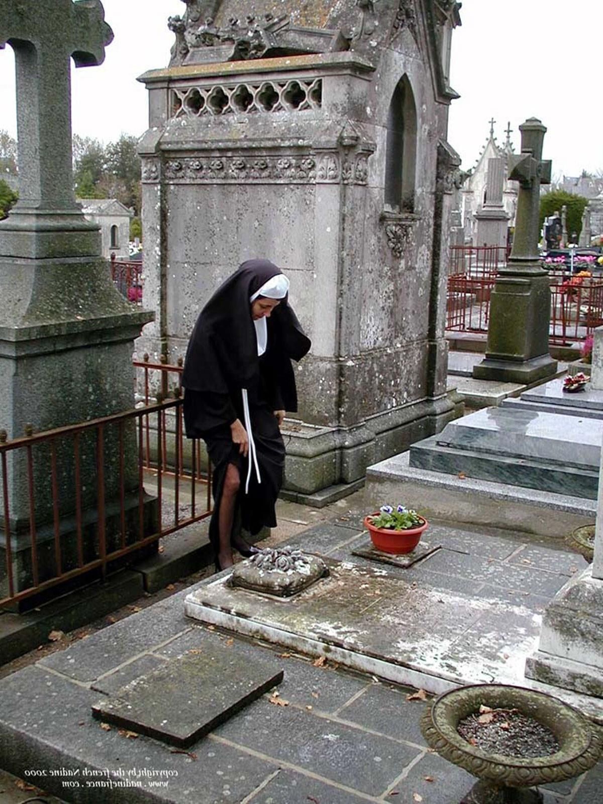 French Nadine Sexy French Exhibitionist Cemetery Nun