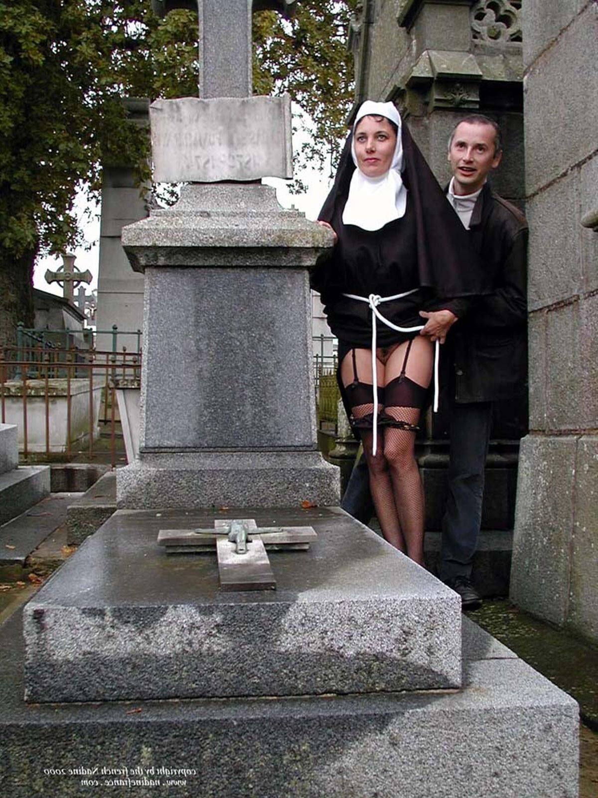 French Nadine Sexy French Exhibitionist Cemetery Nun