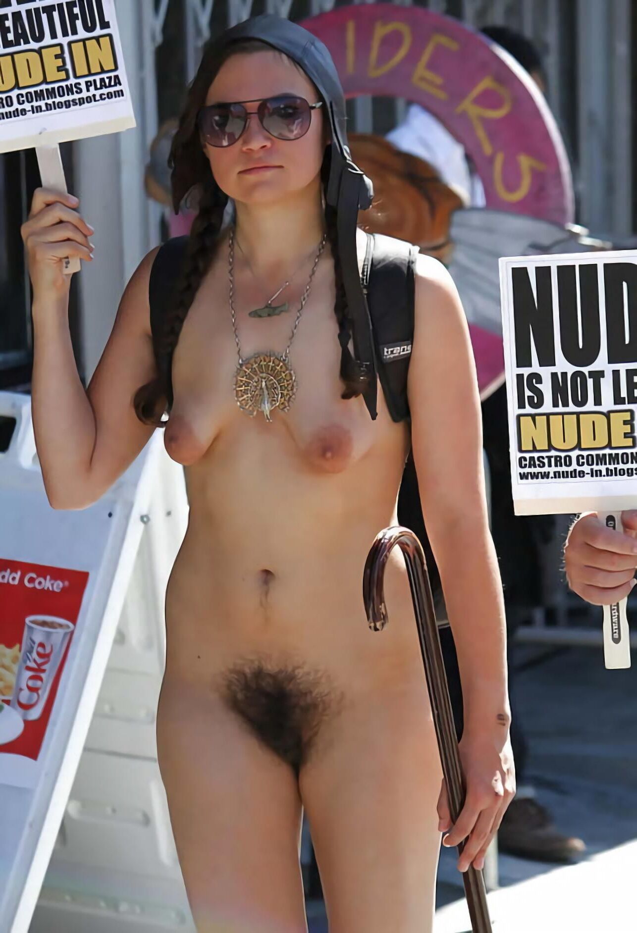 Hippie slut Kelsey nude in public