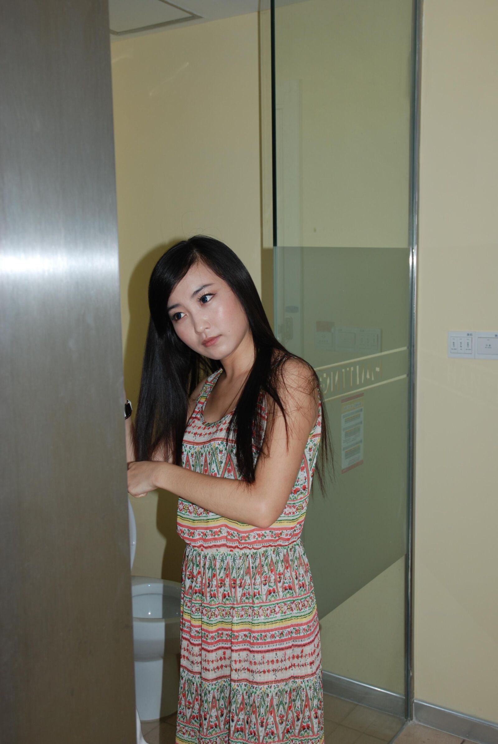Cute Asian teen hotel spreading 