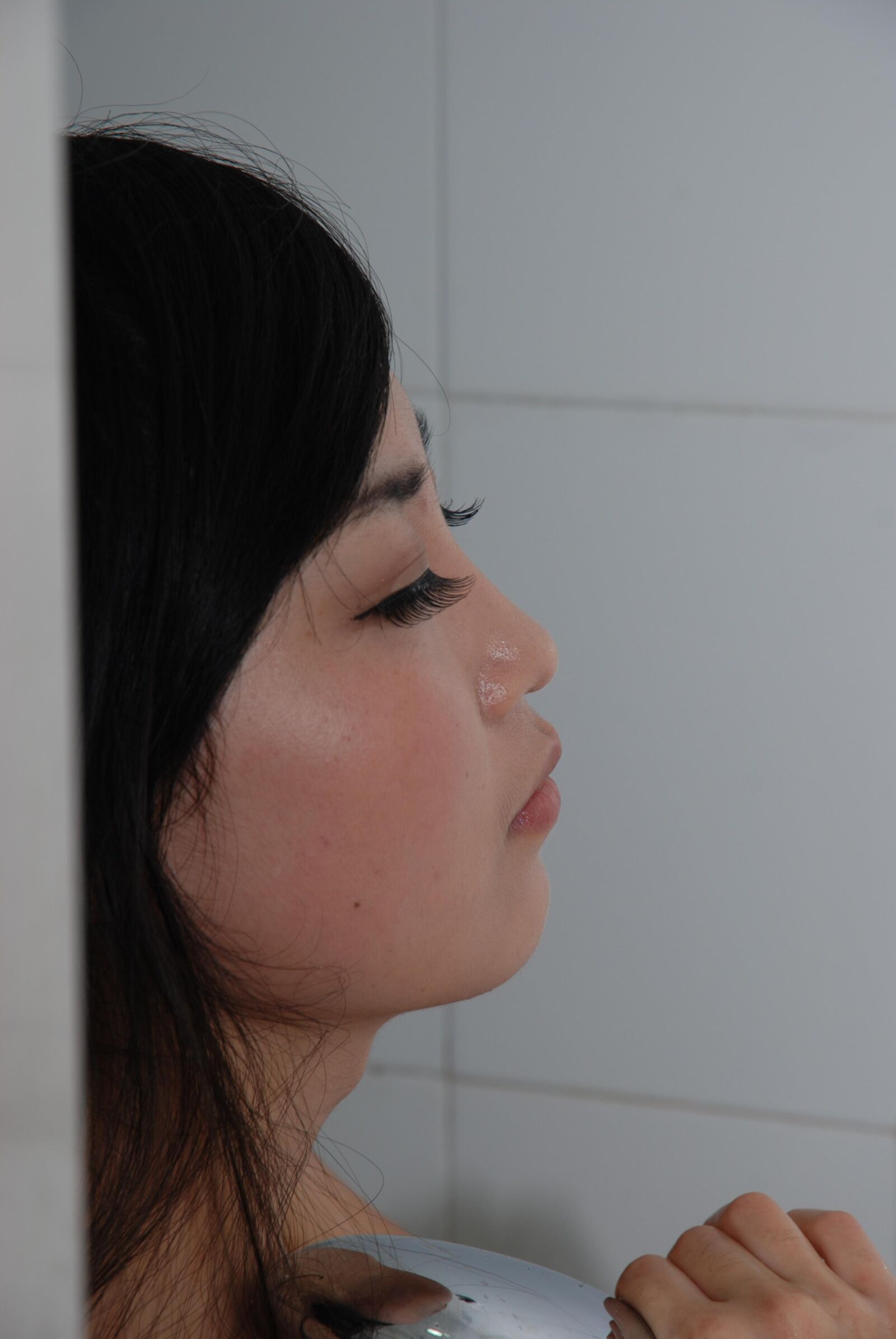 Cute Asian teen hotel spreading 