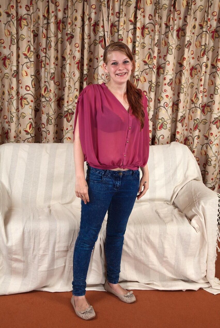 Hairy pale redheaded teen with saggy tits charmaine