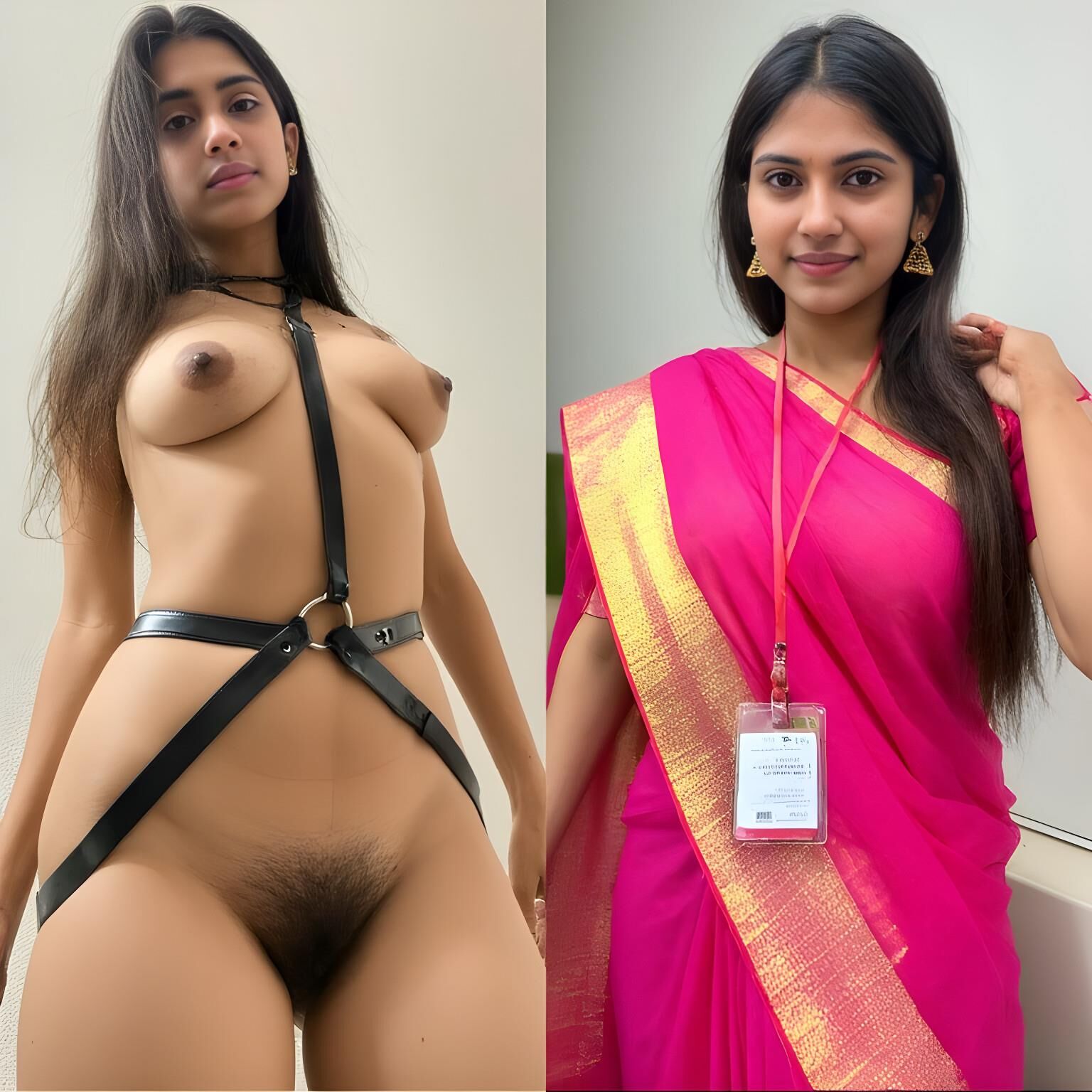 Desi Indian Slut no cargo e em casa
