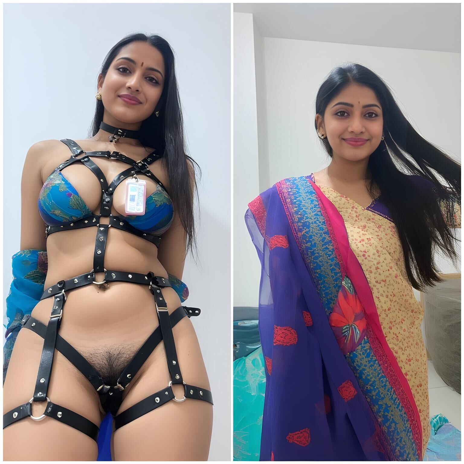Desi Indian Slut no cargo e em casa
