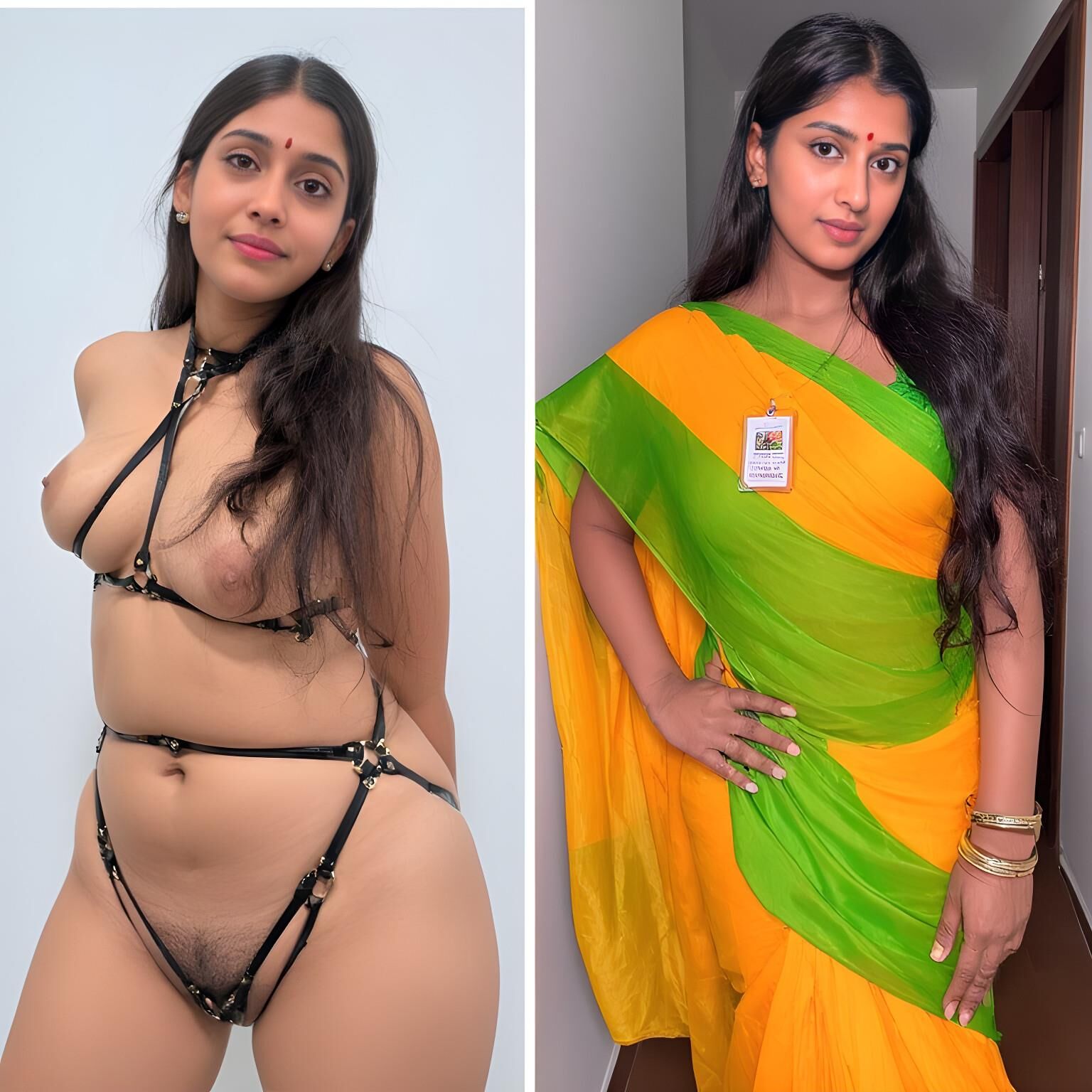 Desi Indian Slut no cargo e em casa