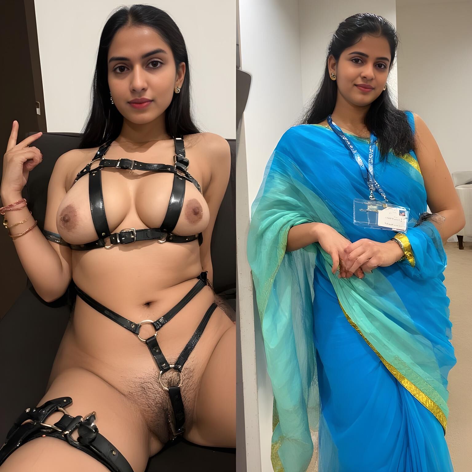 Desi Indian Slut no cargo e em casa