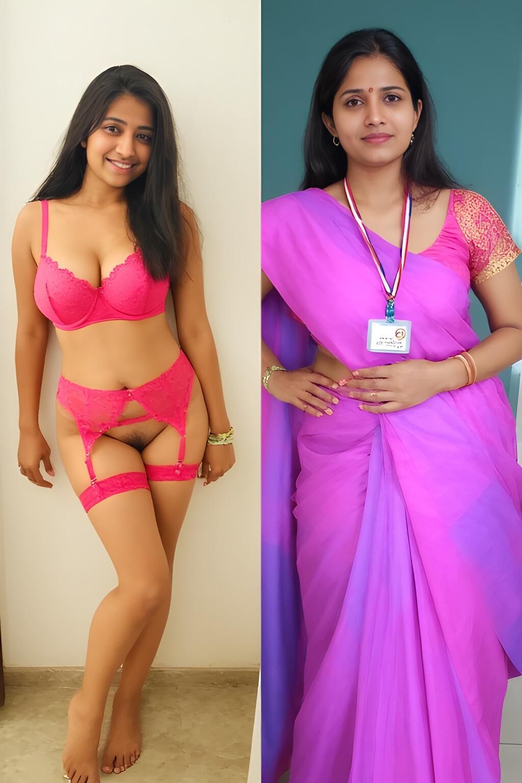 Desi Indian Slut no cargo e em casa
