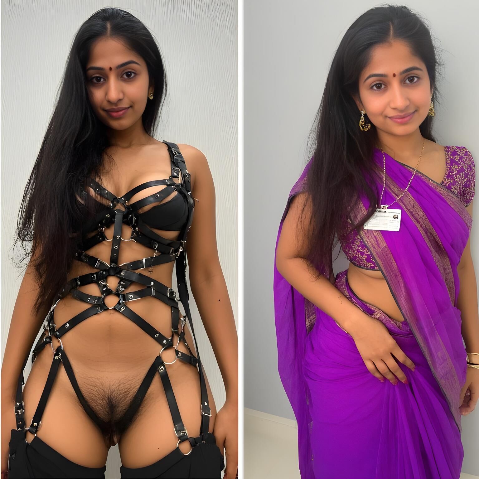 Desi Indian Slut no cargo e em casa