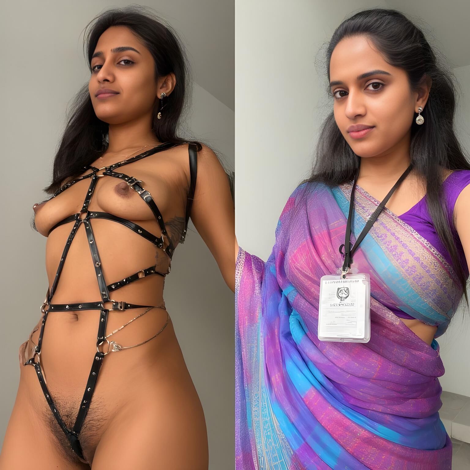 Desi Indian Slut no cargo e em casa